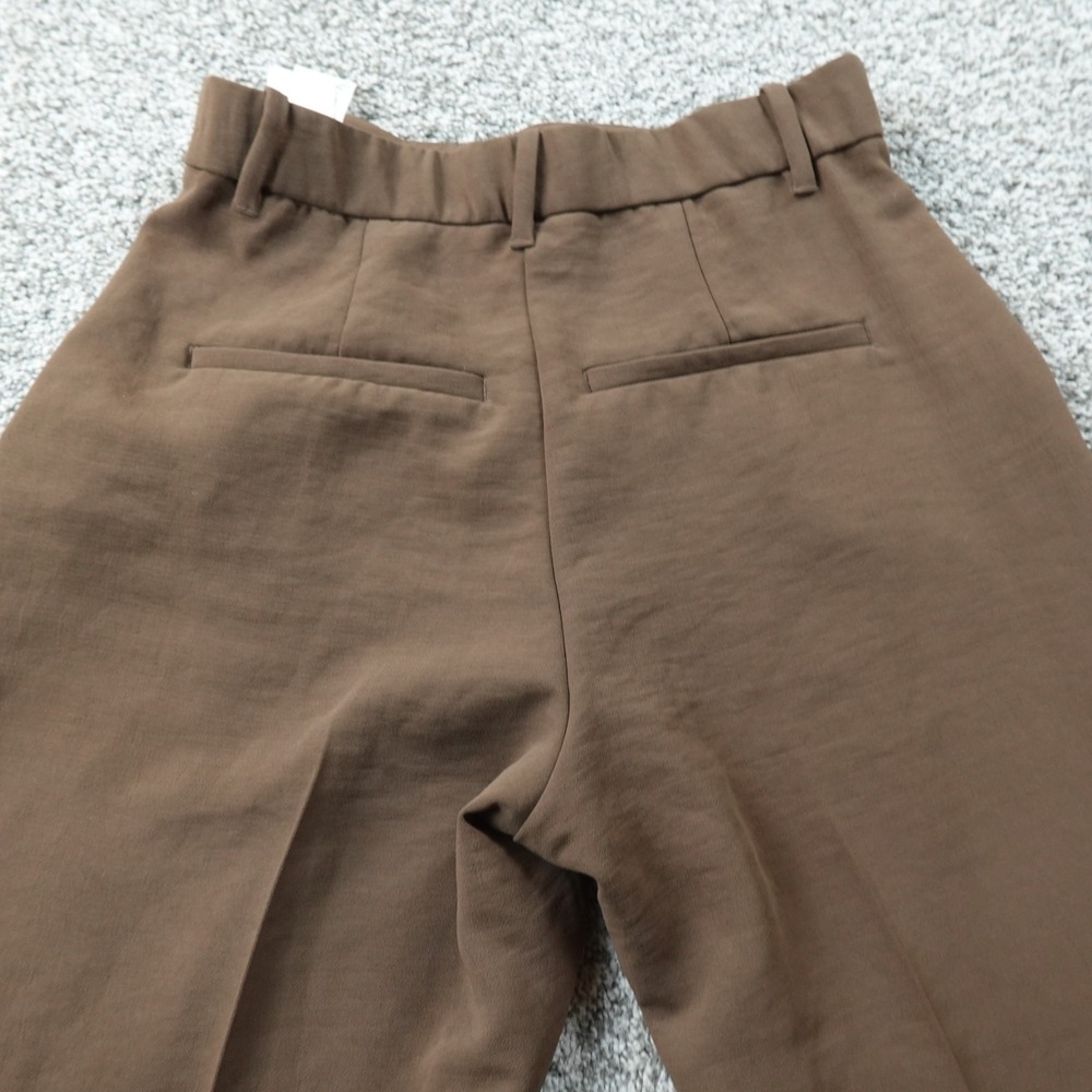 Abercrombie Fitch Pants Womens 29 Brown Wide Leg Chino Trouser Pleated High Rise - Picture 11 of 12
